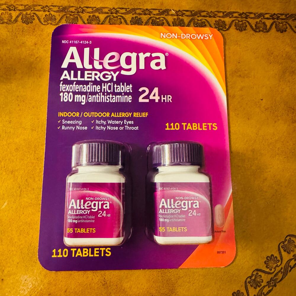 Allegra Allergy OTC 24 Hour Non Drowsy 110 Tablets Exp Date is March 2027 NEW